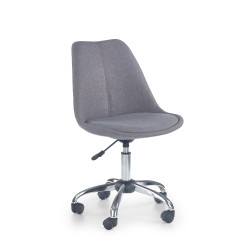 Scaun birou pentru copii Halmar Coco 4, inaltime reglabila 82-92cm, stil clasic, baza metal, functie blocare, textil, gri