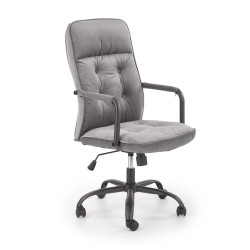 Scaun birou Halmar Colin, inaltime reglabila 102-110cm, baza metal, stil clasic, functie blocare, textil, gri
