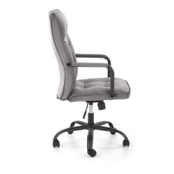 Scaun birou Halmar Colin, inaltime reglabila 102-110cm, baza metal, stil clasic, functie blocare, textil, gri