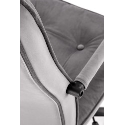 Scaun birou Halmar Colin, inaltime reglabila 102-110cm, baza metal, stil clasic, functie blocare, textil, gri