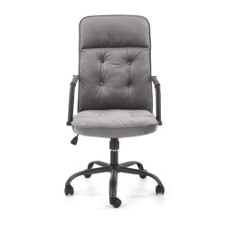 Scaun birou Halmar Colin, inaltime reglabila 102-110cm, baza metal, stil clasic, functie blocare, textil, gri