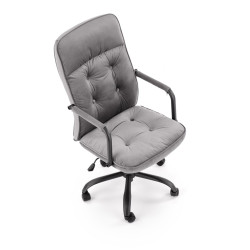 Scaun birou Halmar Colin, inaltime reglabila 102-110cm, baza metal, stil clasic, functie blocare, textil, gri
