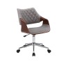 Scaun birou Halmar Colt, inaltime reglabila 80-90cm, baza metal, stil clasic, functie blocare, catifea/lemn, maro/gri