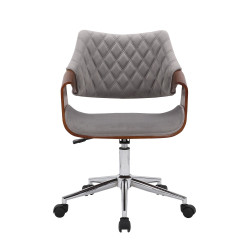 Scaun birou Halmar Colt, inaltime reglabila 80-90cm, baza metal, stil clasic, functie blocare, catifea/lemn, maro/gri