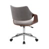Scaun birou Halmar Colt, inaltime reglabila 80-90cm, baza metal, stil clasic, functie blocare, catifea/lemn, maro/gri
