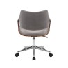 Scaun birou Halmar Colt, inaltime reglabila 80-90cm, baza metal, stil clasic, functie blocare, catifea/lemn, maro/gri