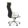 Scaun directorial Halmar Costa, inaltime reglabila 117-124cm, baza metal, stil clasic, functie blocare, piele, alb