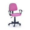 Scaun birou pentru copii Halmar Darian, inaltime reglabila 84-96cm, baza metal, stil clasic, textil, roz