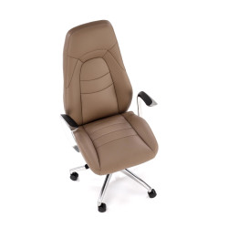 Scaun birou Halmar Darwin, inaltime reglabila 120-126cm, baza metal, stil modern, functie blocare, piele, maro