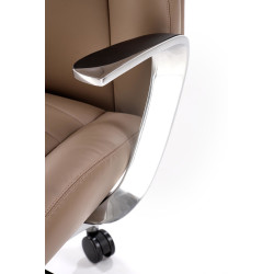 Scaun birou Halmar Darwin, inaltime reglabila 120-126cm, baza metal, stil modern, functie blocare, piele, maro