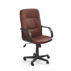 Scaun directorial Halmar Denzel, inaltime reglabila 100-110cm, stil clasic, functie blocare, functie balansare, piele, maro