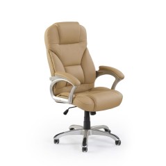 Scaun directorial Halmar Desmond, inaltime reglabila 112-119cm, roti cauciucate, functie multiblock, piele, maro