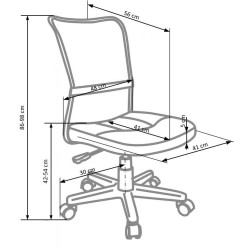 Scaun birou ergonomic pentru copii Halmar Dingo, inaltime reglabila 86-98cm, textil/plasa, gri/negru