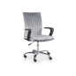 Scaun birou pentru copii, catifea gri, inaltime reglabila 88-98 cm, baza metal, functie blocare, maxim 90 kg