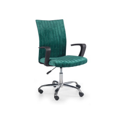 Scaun birou pentru copii Halmar Doral, inaltime reglabila 88-98cm, stil clasic, baza metal, functie blocare, catifea, verde