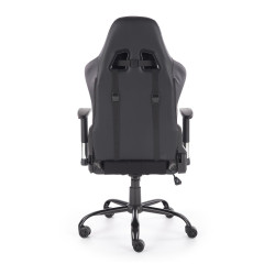 Scaun gaming Halmar Drake, reglabil 127-134cm, cotiere reglabile, suport lombar, perna ergonomica, textil/piele, negru/gri