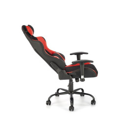 Scaun gaming Halmar Drake, reglabil 127-134cm, cotiere reglabile, suport lombar, perna ergonomica, textil/piele, negru/rosu
