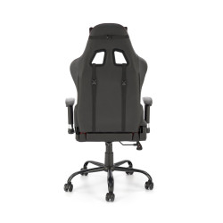 Scaun gaming Halmar Drake, reglabil 127-134cm, cotiere reglabile, suport lombar, perna ergonomica, textil/piele, negru/rosu