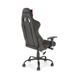 Scaun gaming Halmar Drake, reglabil 127-134cm, cotiere reglabile, suport lombar, perna ergonomica, textil/piele, negru/rosu