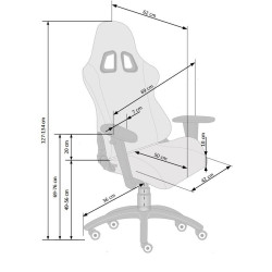 Scaun gaming Halmar Drake, reglabil 127-134cm, cotiere reglabile, suport lombar, perna ergonomica, textil/piele, negru/rosu