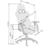 Scaun gaming Halmar Drake, reglabil 127-134cm, cotiere reglabile, suport lombar, perna ergonomica, textil/piele, negru/rosu
