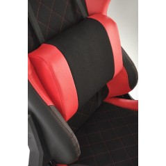 Scaun gaming Halmar Drake, reglabil 127-134cm, cotiere reglabile, suport lombar, perna ergonomica, textil/piele, negru/rosu