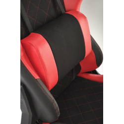 Scaun gaming Halmar Drake, reglabil 127-134cm, cotiere reglabile, suport lombar, perna ergonomica, textil/piele, negru/rosu