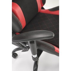 Scaun gaming Halmar Drake, reglabil 127-134cm, cotiere reglabile, suport lombar, perna ergonomica, textil/piele, negru/rosu