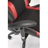 Scaun gaming Halmar Drake, reglabil 127-134cm, cotiere reglabile, suport lombar, perna ergonomica, textil/piele, negru/rosu