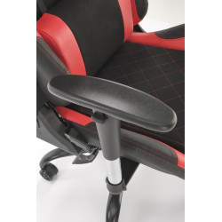 Scaun gaming Halmar Drake, reglabil 127-134cm, cotiere reglabile, suport lombar, perna ergonomica, textil/piele, negru/rosu