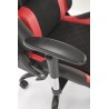 Scaun gaming Halmar Drake, reglabil 127-134cm, cotiere reglabile, suport lombar, perna ergonomica, textil/piele, negru/rosu