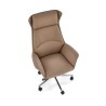 Scaun birou Halmar Ederson, inaltime reglabila 125-131cm, baza metal, stil modern, functie multiblock, piele,maro