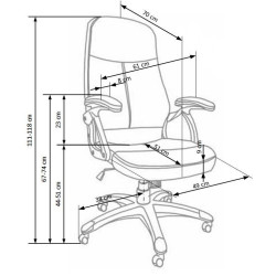 Scaun birou Halmar Edison, inaltime reglabila 111-118cm, roti cauciucate, functie multiblock, piele,negru