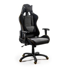 Scaun gaming Halmar Evolve Pro, reglabil 127-137cm, cotiere reglabile, suport lombar, perna ergonomica, textil, gri/ negru