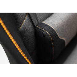 Scaun gaming Halmar Evolve Pro, reglabil 120-130cm, cotiere reglabile, suport lombar, perna ergonomica, textil, gri/negru