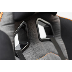 Scaun gaming Halmar Evolve Pro, reglabil 120-130cm, cotiere reglabile, suport lombar, perna ergonomica, textil, gri/negru