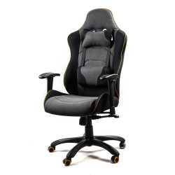 Scaun gaming Halmar Evolve Pro, reglabil 120-130cm, cotiere reglabile, suport lombar, perna ergonomica, textil, gri/negru