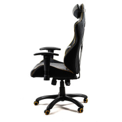 Scaun gaming Halmar Evolve Pro, reglabil 120-130cm, cotiere reglabile, suport lombar, perna ergonomica, textil, gri/negru