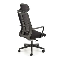 Scaun birou ergonomic Halmar Fabio, inaltime reglabila 118-128cm, tetiera reglabila, functie balansare, plasa/textil, negru