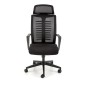 Scaun birou ergonomic Fabio, inaltime 118-128 cm, tetiera reglabila, stil modern, baza metal, functie balansare, mesh negru