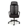 Scaun birou ergonomic Halmar Fabio, inaltime reglabila 118-128cm, tetiera reglabila, functie balansare, plasa/textil, negru
