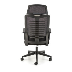 Scaun birou ergonomic Halmar Fabio, inaltime reglabila 118-128cm, tetiera reglabila, functie balansare, plasa/textil, negru