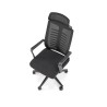 Scaun birou ergonomic Halmar Fabio, inaltime reglabila 118-128cm, tetiera reglabila, functie balansare, plasa/textil, negru