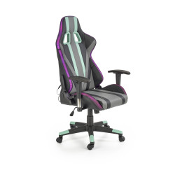 Scaun gaming Halmar Factor, inaltime reglabila 121-131cm, cotiere reglabile, piele, multicolor