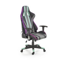 Scaun gaming Halmar Factor, inaltime reglabila 121-131cm, cotiere reglabile, piele, multicolor