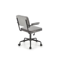 Scaun birou Halmar Fidel, inaltime reglabila 81-91cm, functie blocare, functie balansare, catifea, gri