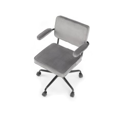 Scaun birou Halmar Fidel, inaltime reglabila 81-91cm, functie blocare, functie balansare, catifea, gri