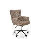 Scaun birou elegant, inaltime reglabila 92-102 cm, perna spatar, baza metal, textil maro