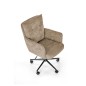 Scaun birou elegant, inaltime reglabila 92-102 cm, perna spatar, baza metal, textil maro