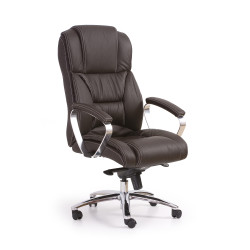 Scaun directorial Halmar Foster, inaltime reglabila 118-125cm, functie multiblock, piele, cafeniu